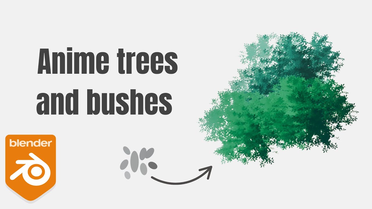 How to make anime style trees and bushes/Blender tutorial
