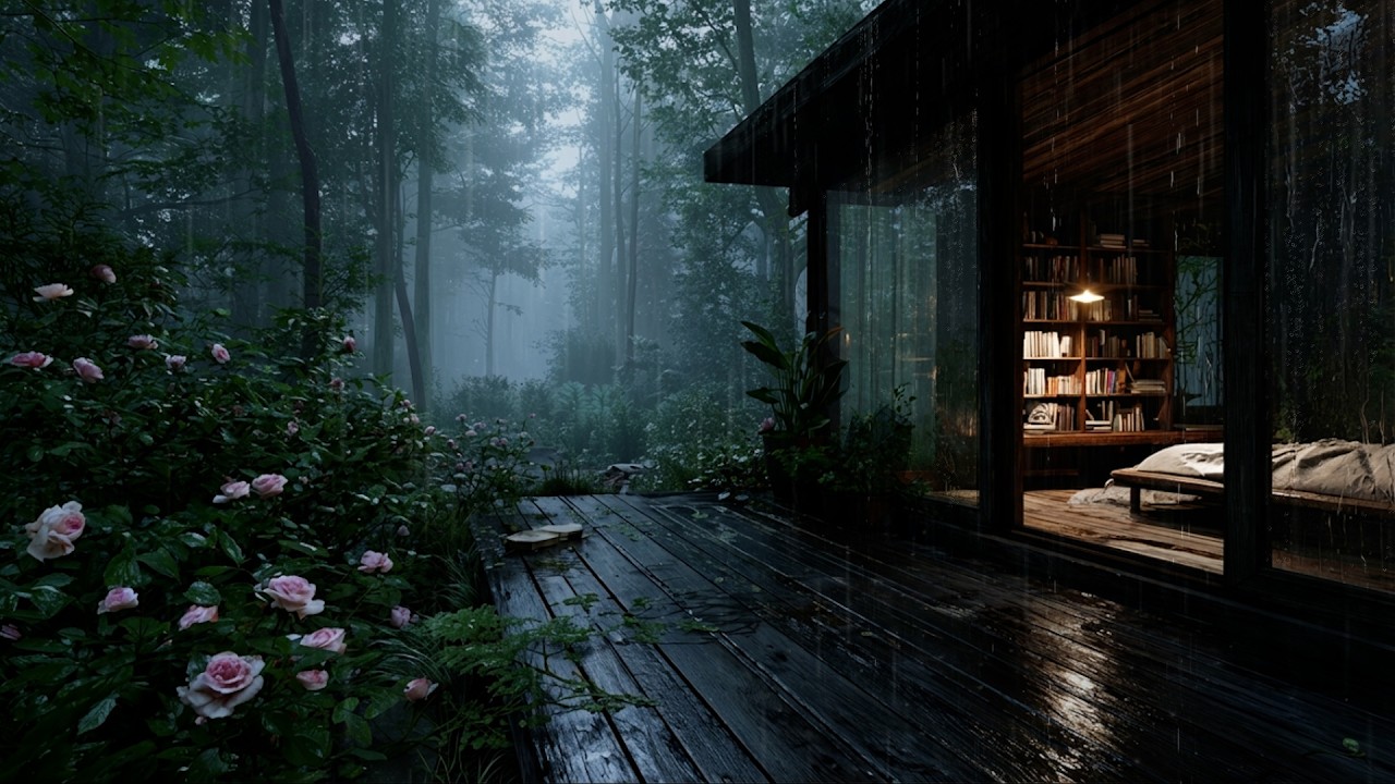 Heavy Rain on Cozy Forest Cabin 🌧️ Relaxing Sounds for Deep Sleep (3 ...