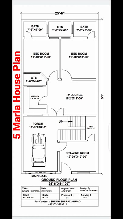 5 Marla House Plan | House Plan ideas 2022 | Autocad 2d drawing | Sheikh Sheraz Ahmad