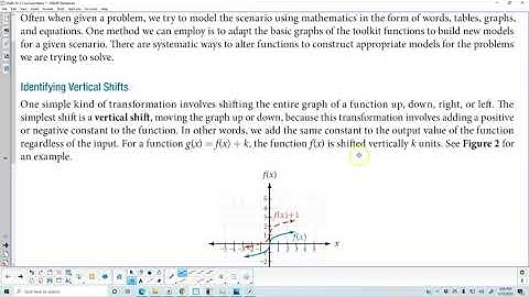 Math 10 3.5 Graphing Functions Using Vertical and Horizontal Shifts