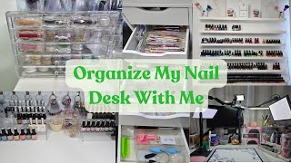 Tips On How To Organize Your Nail Desk | New Nail Polish Wall | Organizing With Temu Products |