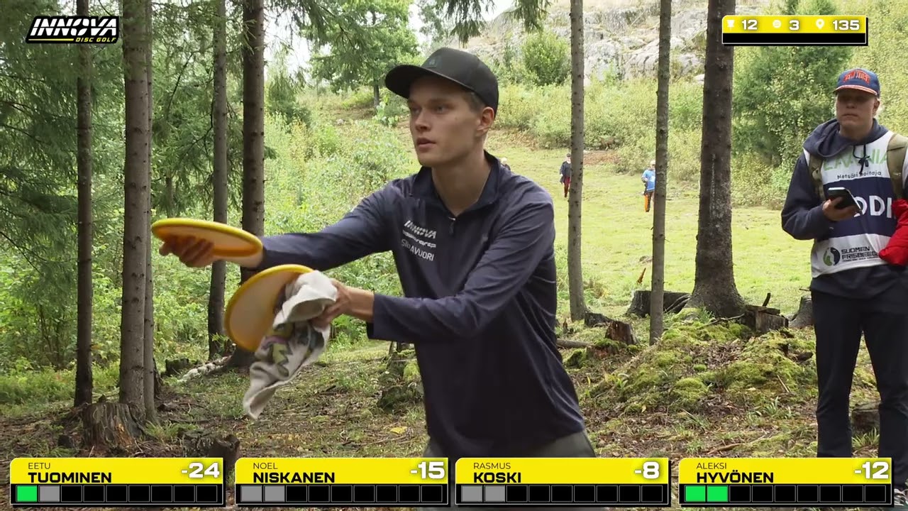 2025 Frisbeegolfin SM, Juniorit | MJ18 Finaalikierros T9 | Tuominen, Niskanen, Koski, Hyvönen