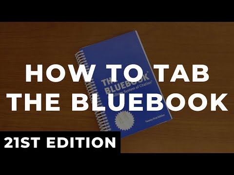 How to Tab the Bluebook 21st Edition