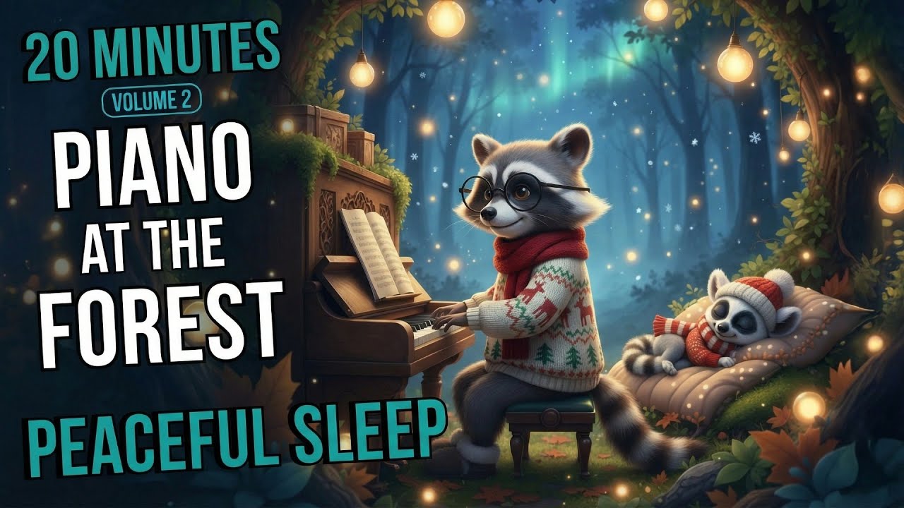 20 Minutes of Gentle Piano & Nighttime Nature Sounds | Mr. Wash & Milo’s Forest Lullaby Vol2