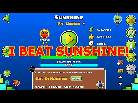 I BEAT SUNSHINE IN GEOMETRY DASH!