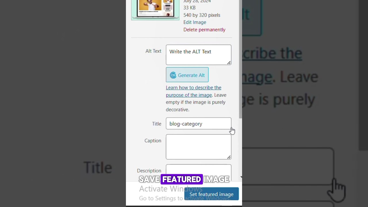 how to add alt text for images in wordpress 