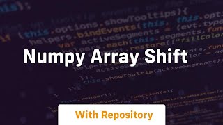 numpy array shift