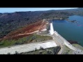 Oroville Lake Emergency Spillway Aerial Video - Sat Feb. 11, 2017