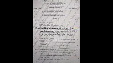 latest question paper engineering mathematics -III bamu university