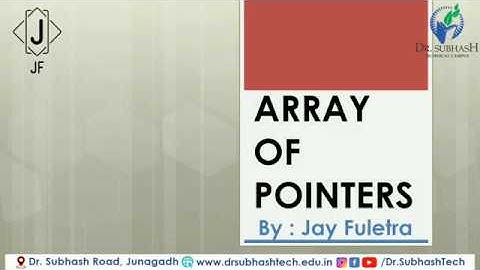 #CLanguage #ArrayofPointer  C: Array of Pointer in Gujarati By Jay Fuletra