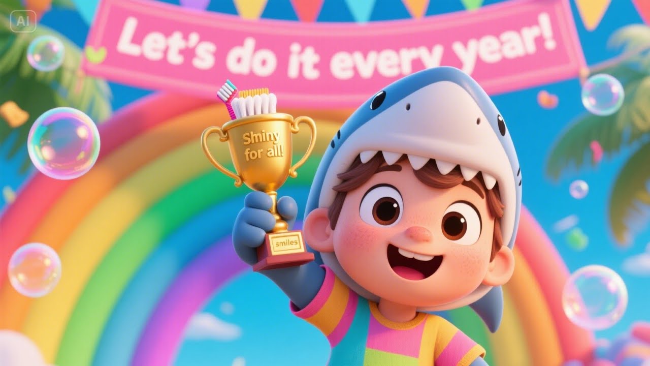 Brush Your Teeth with Sparkle Shark | Fun Kids Dental Hygiene Song ...