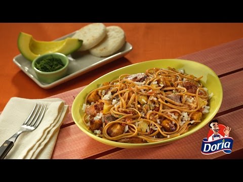 Calentado con Spaghetti Doria sabor chorizo