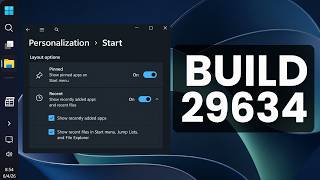 Huge Windows 11 vNext Build 29634 – New Taskbar, Start Menu, Search UI & File Explorer!