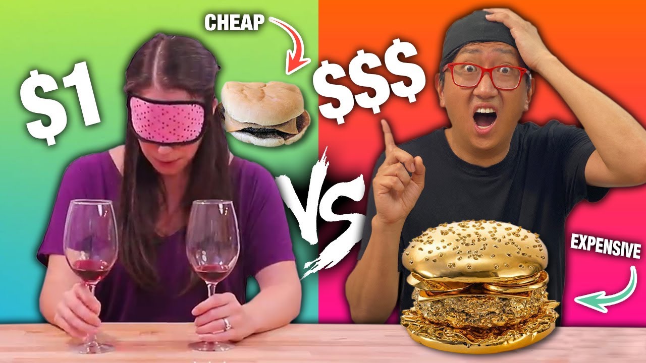 Guessing CHEAP vs EXPENSIVE Food!! BLIND TASTE TEST CHALLENGE | HellthyJunkFood