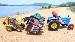 Scania Truck And Man Truck Accident Pulling Out  Jcb Gadi Sonalika Tractor ? Cartoon Video | Cs Toy