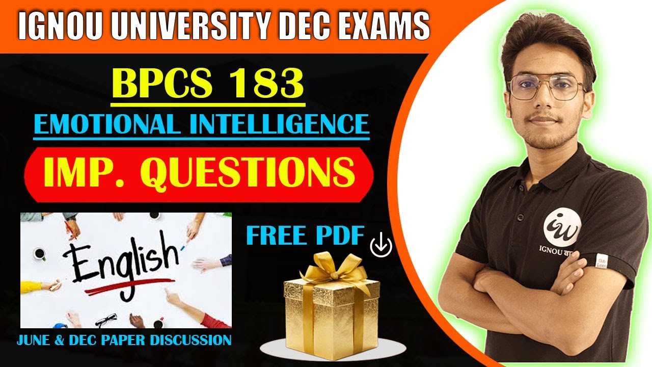 BPCS 183 || EMOTIONAL INTELLIGENCE || IMPORTANT QUESTIONS | IGNOU WALAY