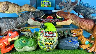 ASMR Jurassic World Unboxing Colorful Dinosaur T-rex Triceratops Godzilla Zuru Smashers 25 Eggs
