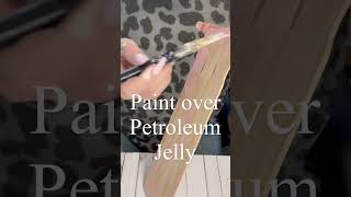Petroleum jelly paint technique for a rustic finish. #diy
