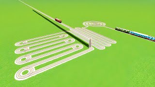 🔥TRAIN CROSSIN CIRCLE SNAKE RISKY TRACKS 💝AROUND TRAIN RAILROAD RAILWORK BEANG DRIVE