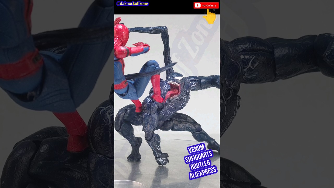 Posando Venom SH figuarts Bootleg de Aliexpress 
