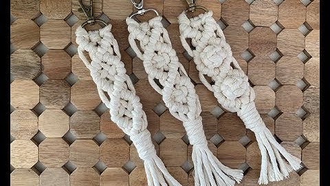Macrame Keychain | Beginner Tutorial | Clove Hitch, Square and Berry, Macadamia, or Button Knot