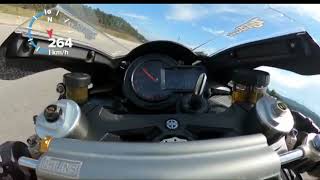 Kawasaki H2 - World Record half a mile 364 Km/h GPS (226 MPH) - Still testing