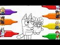 Bluey Cartoon Drawing | Easy Drawing for Kids Step by Step