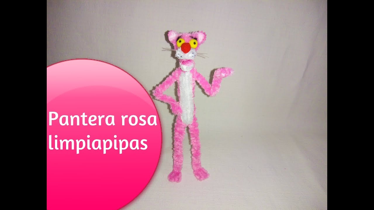 Como hacer la pantera rosa con limpiapipas/Pink Panther-pipecleaner