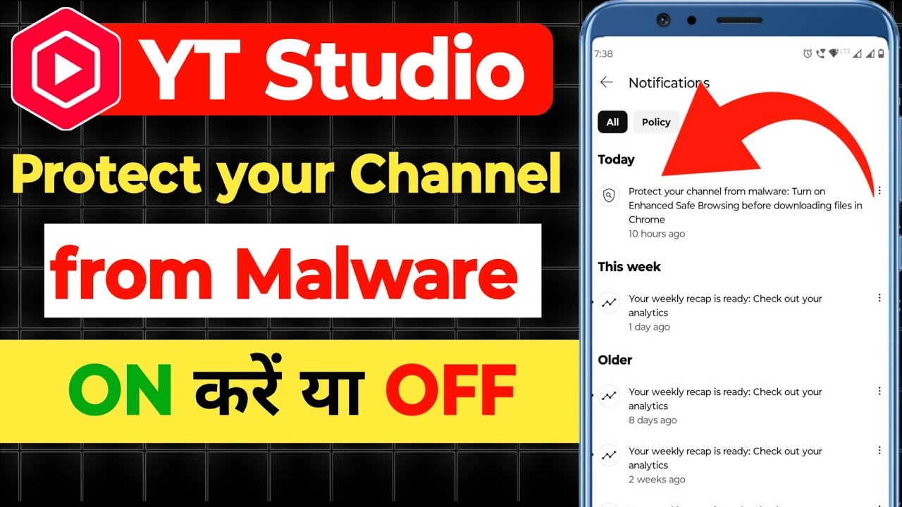 Yt studio notification protect your channel from malware | Protect your channel from malware