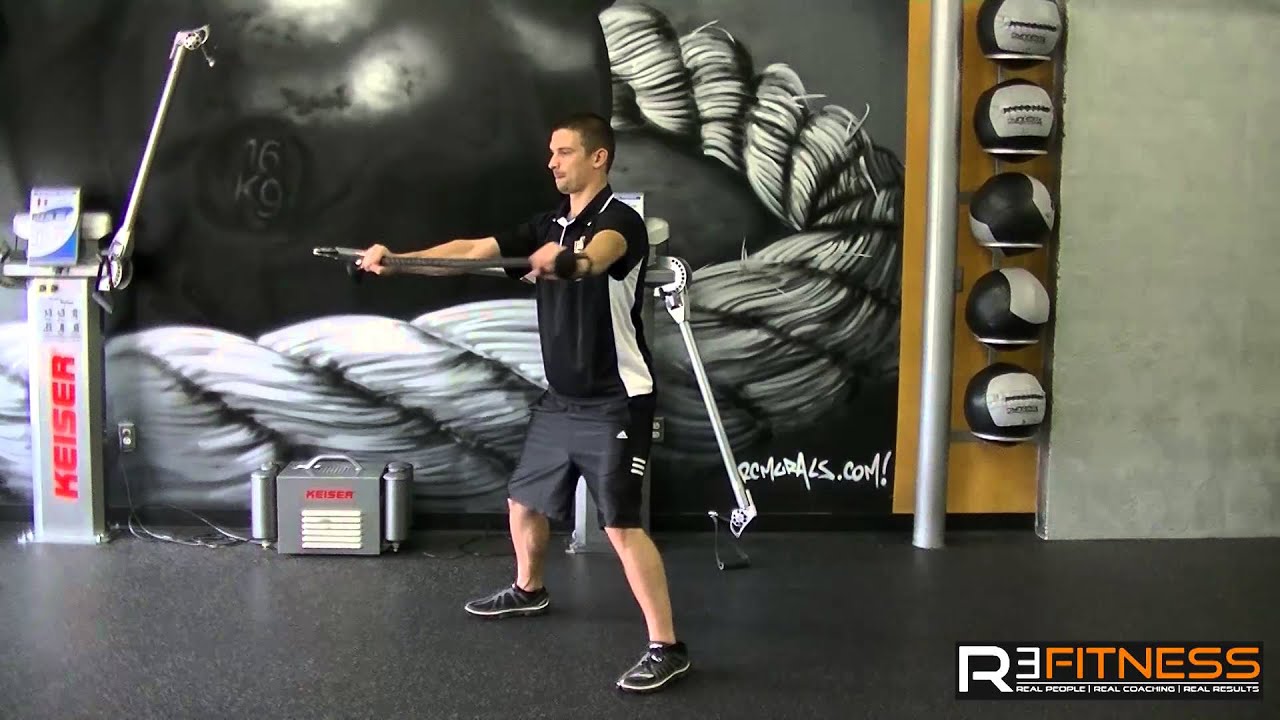 Standing Wide Stance Anti Rotation w/ Rope - YouTube