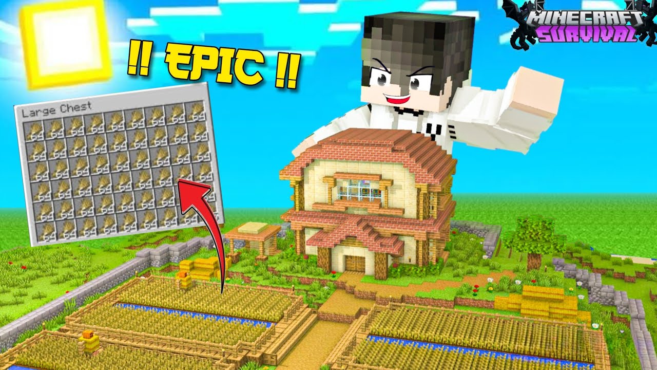 I MADE OUR FIRST FOOD FARM 🤩 !! | Minecraft Survival part #4 