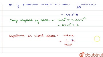 A radioavtive source in the form of a metal sphere of daimeter `10^(-3)` m emits `beta`-particle...