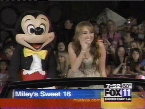 David Archuleta Tyra Banks Vanessa Williams at Miley Cyrus Sweet 16 Birthday Party at Disneyland ( HQ)