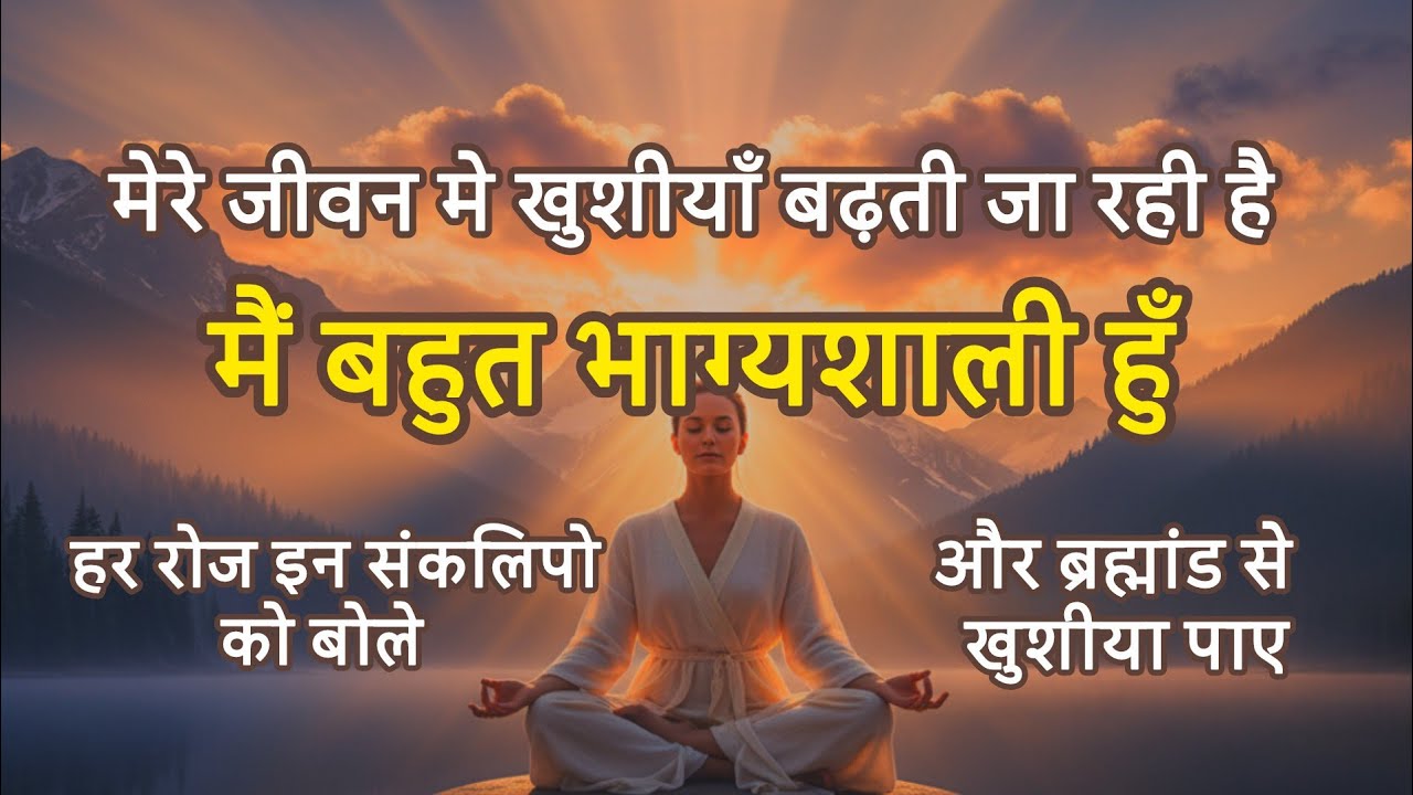 मेरे जीवन मे खुशियाँ बढ़ती ही जा रही है। मैं बहुत भाग्यशाली हूँ। Positive Affirmations| I Am Lucky  