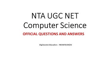 Official Questions and Answers key | NTA UGC NET Computer Science |  08 Oct 2022  | Part 1