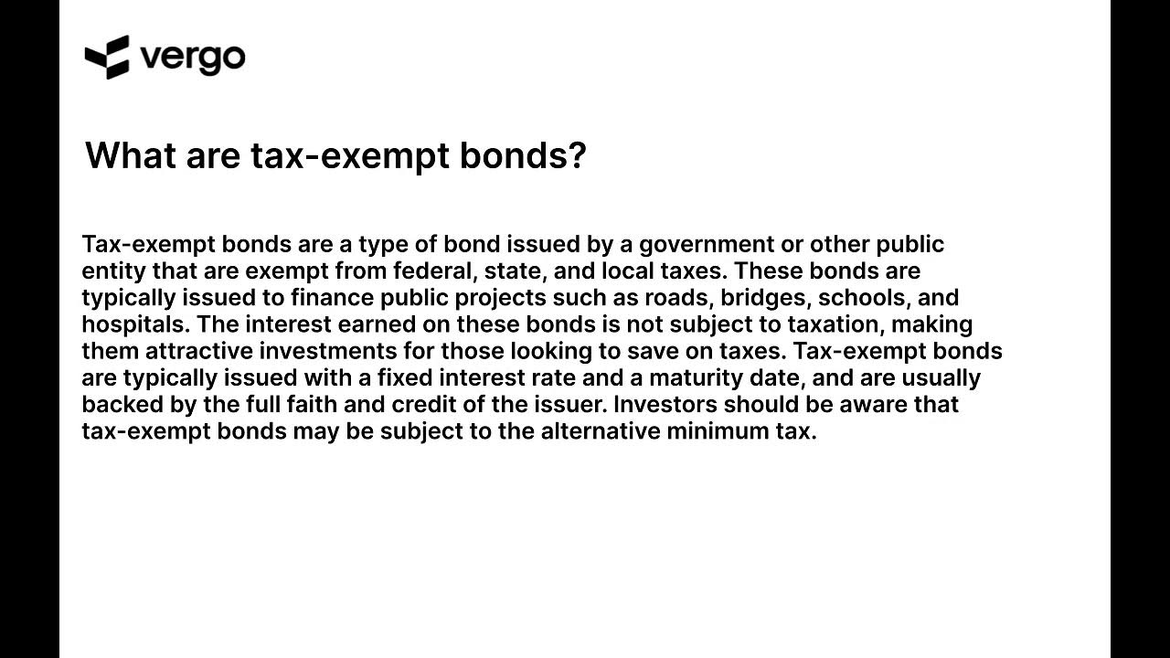 TaxExempt Bonds Explained YouTube