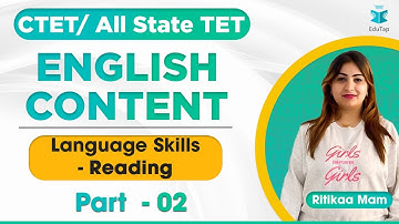 CTET / All State TET | Language Skills- Reading: Part 2 | English Pedagogy