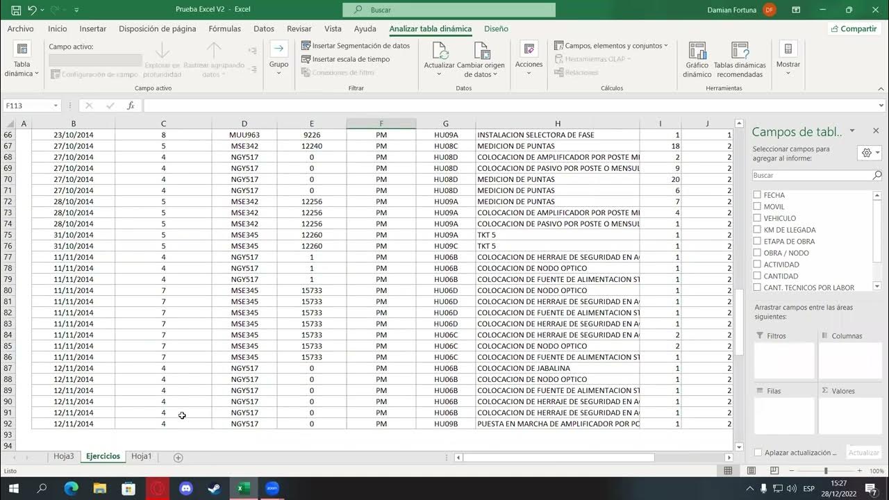 TABLA DINAMICA EN EXCEL YouTube