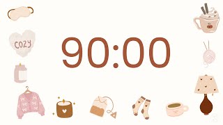 90 Minutes Countdown Timer - 1 Hour 30 Minute Timer | No music | Focus | Study | Power Hour