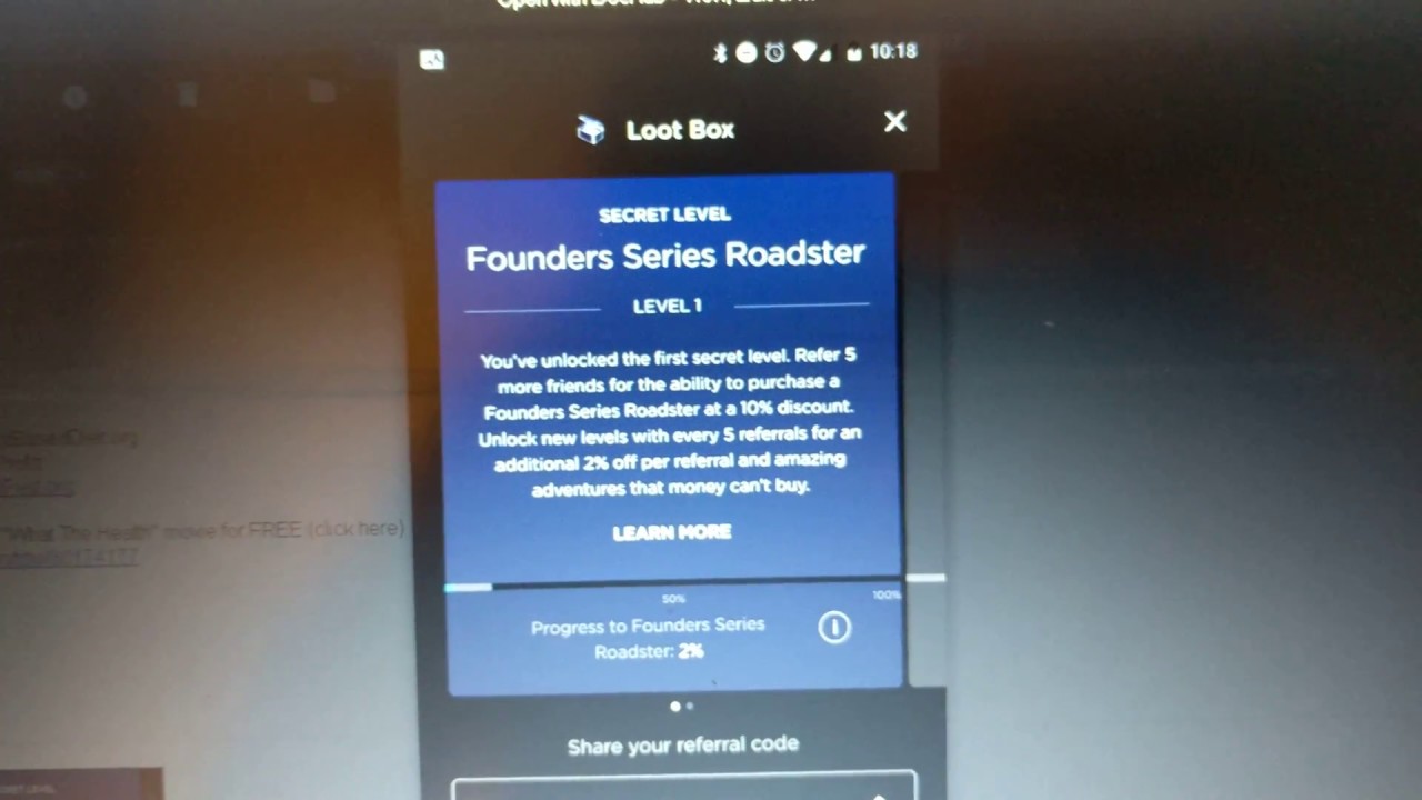 TESLA Loot Box REFERRAL CODE Secret Level MIKE5108 YouTube