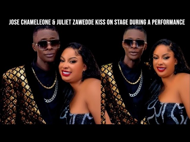 Jose Chameleone and Juliet Zawedde k1ss on stage during a performance