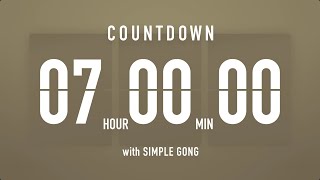 7 Hours Flip Clock Timer with Gong 🦂🔔🥊