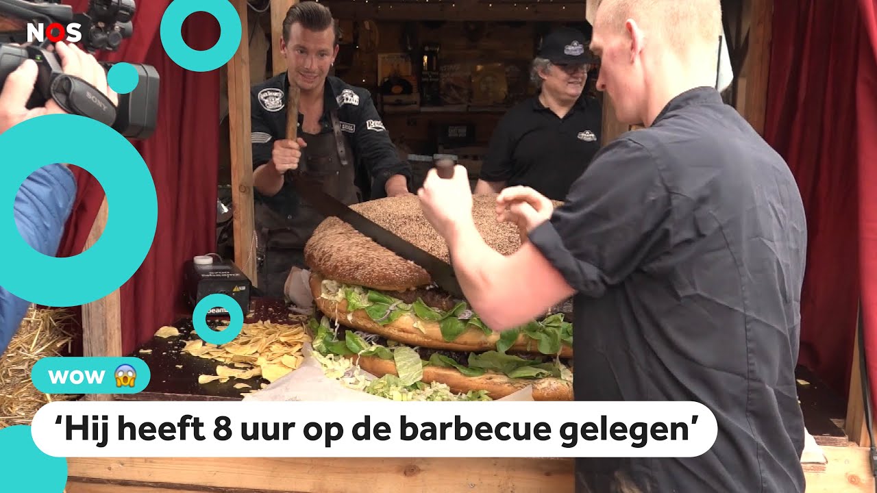 Wow! Dit broodje hamburger weegt 200 kilo