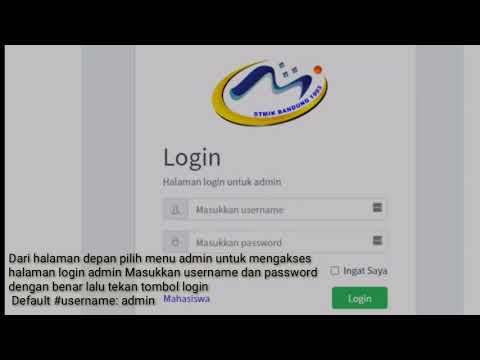 Cara Login admin Profil mahasiswa STMIK Bandung