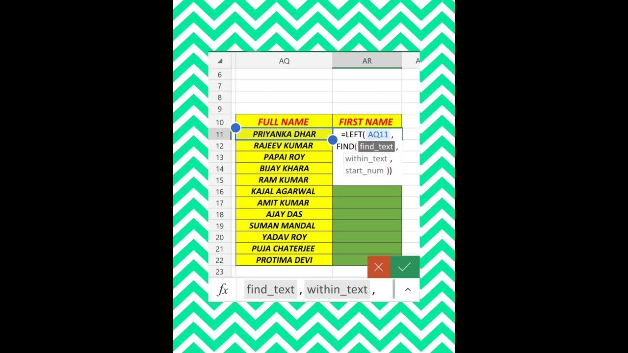 Excel left find function uses youtube