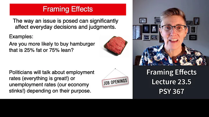 367 Lecture 23.5 The Anchoring Heuristic and Framing Effects