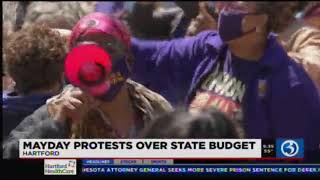 Workers Demonstrate About Budget