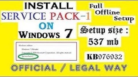 How to install SP 1/2/3 on Windows 7 (x32/x64bit) (Offline Method) (in 500mb)