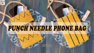 Punch Nakışı ile Telefon Çantası Nasıl Yapılır? Punch Hasır Tekniği Nedir? | PUNCH NEEDLE PHONE BAG