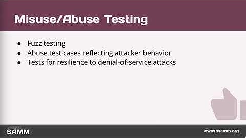 OWASP SAMM Misuse Abuse Testing